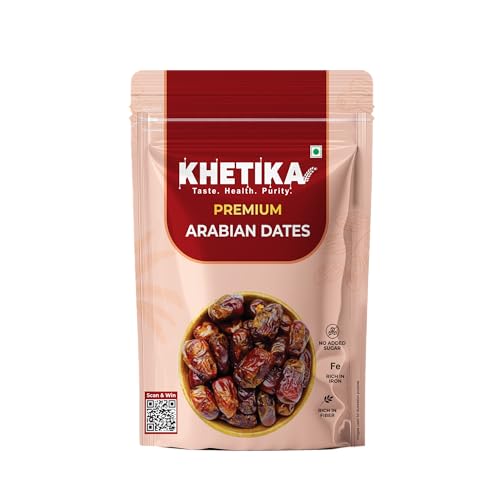 Image of Khetika Premium Arabian Date 500g | Khajur, Khajoor | Dry Fruits | Dates in Fresh | Healthy Snacks | Rich in Fibre | No Added Sugar (Pack of 2)