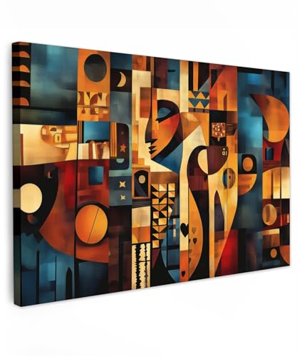 MuchoWow© Wandbilder Groß 120x80 cm XXL Schlafzimmer Home Deko Wohnung Bild Wohnzimmer Fotoleinwand Wand Bilder Leinwand Wall Decor Figuren - Abstrakt - Symbole