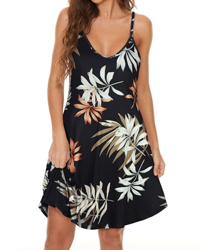 Image of JOELLYUS Womens Spaghetti Strap Dress Summer Dresses Beach Cover Ups Casual Sundresses with Pockets 2026