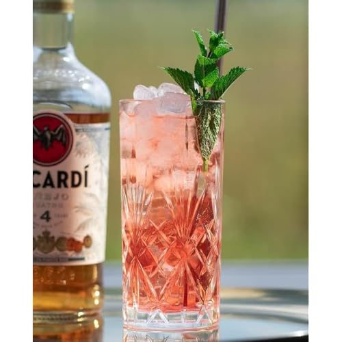 Image of WRINGO 350 ML Water Glasses Transparent Long Glass | Highball Glasses | Juice Glass | Plaza Tumbler Set of (6) (WR-06)