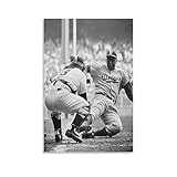 Yogi Berra and Jackie Robinson Game Canvas Art Poster and Wall Art Picture Print Modern Family Bedroom Decor Posters 16x24inch(40x60cm)