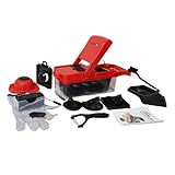 Teckido 26-in-1 Vegetable Chopper and Slicer Set, Red, Multifunctional Food Chopper with Container, 13 Interchangeable Blades, Safety Glove, Kitchen Mandoline Slicer (RED)