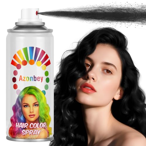 Temporary Hair Color Spray for Kids Women Men, Non-Sticky Hair Color Dye, Non-Damaging Hair Dye,Instant Vivid Colored Hair Spray,4.23Oz Hairspray for Diy Halloween,Party,Cosplay,Christmas(Black)