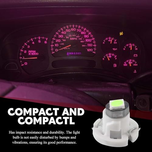 Image of 10PCS T4.2 Led Bulb Neo Wedge 10mm Base, Car Interior Dash Light, 12V IP65 Waterproof 3030 Chip LED Super Bright A /C Indicator Light, Climate Control Switch Indication Bulb for Cars (Pink)