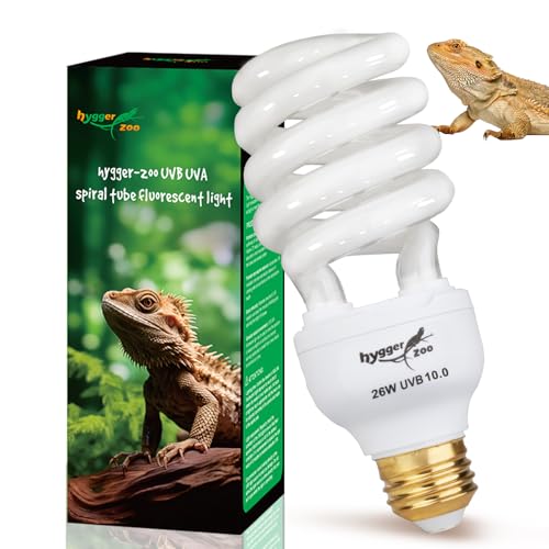 UVB Bulb for Reptiles, 10.0 26W UVB Light for Reptiles, Hygger zoo UVA UVB Reptile Light Bulb Reptile UVB Bulb UVB Light for Bearded Dragon Turtle Lizard Reptile Lamp Terrarium Lamp for Desert Reptile