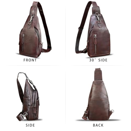 LRTO Genuine Leather Retro Sling Bag