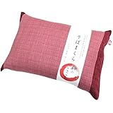 MORIPiLO(モリシタ) 枕 そばがら 日本製 硬め (和のここち) 蕎麦殻 まくら 洗える 枕カバー付き 綿100 和柄 国内熱処理加工 約35x50x8cm レッド