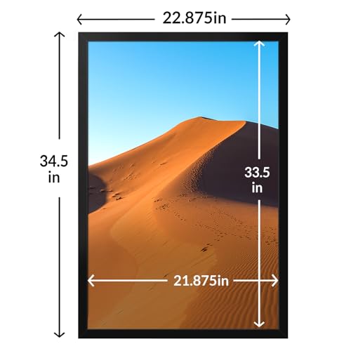 LaVie Home 22.375x34 Picture Frame for Wall Display, 22.375x34 Black Picture Frame with HD Plexiglas, 22.375 x 34 Frame 1 Pack, Display Frame for Vertical or Horizontal, Classic Collection