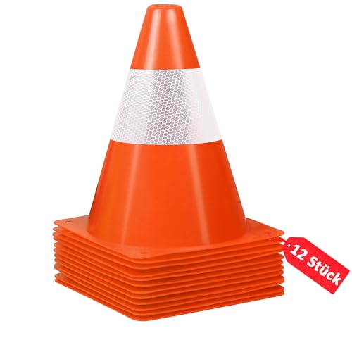 Pylônes de 18cm pour Enfants, Lot de 12 Cônes de Football pour Activités de Plein Air et Événements Festifs, Cône de Trafic Enfant pour Football, Sport et Formation de Chien, Cône