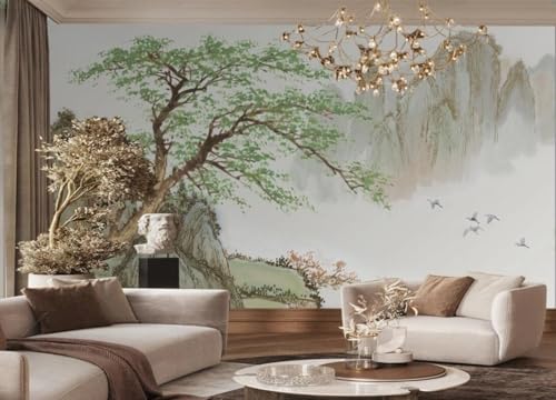 Paysage naturel d'arbres et oiseaux pour une ambiance zen chez soi