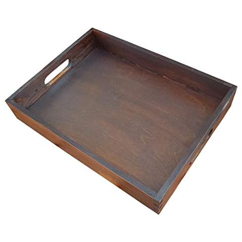 Wooden Serving Tray 40 x 30 x 5.5 cm in Dark Brown Colour Cover