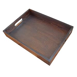 Wooden Serving Tray 40 x 30 x 5.5 cm in Dark Brown Colour