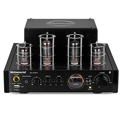 Nobsound MS-10D MKII Amplificateur à tube hybride avec Bluetooth/USB/casque pour Hifi (Noir)