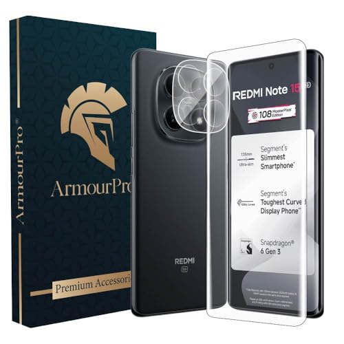 Image of ArmourPro Advanced HD+ UV Tempered Glass for Redmi Note 15 with Clear Camera Lens Protector, Edge-to-Edge Clear Screen Guard, Anti-Scratch, Case Friendly, Bubble-Free Kit