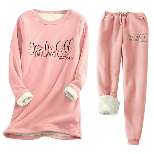 Pyjama polaire femme 2 pièces ensemble hiver chaud et doux pour nuit