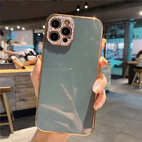 Coque iPhone XS Max souple anti-rayure avec revêtement effet diamant brillant gris
