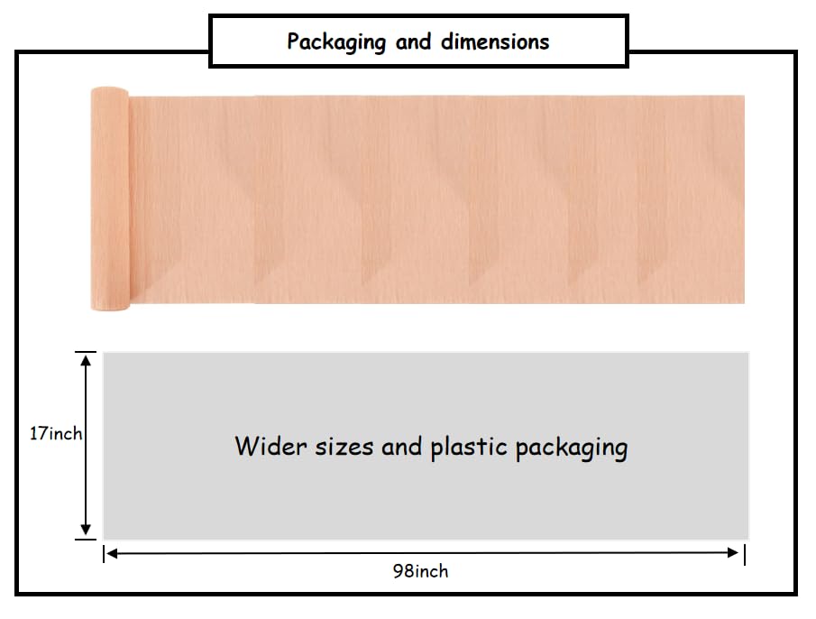 Crepe Paper Roll 8.2ft Long 17 Inch Wide for Wedding Ceremony Various Large Festivals Decoration (Red)