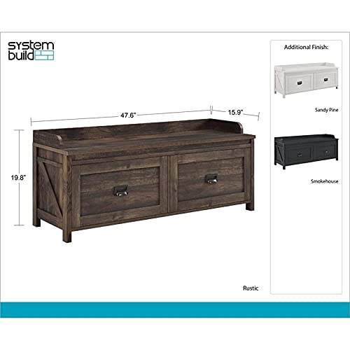 Ameriwood Home Systembuild Storage Bench, Black Oak #TOP2