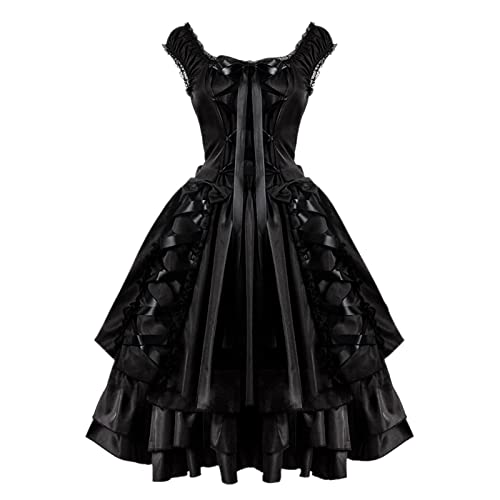 Robe cosplay gothique pour festival rétro et shooting photo thématique