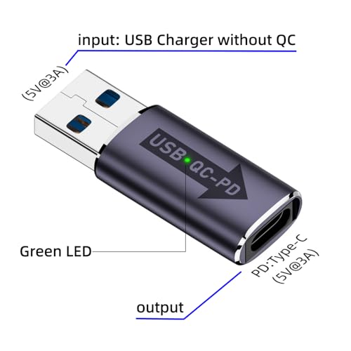 Adaptador USB 2.0 A macho a USB-C hembra 2 piezas miniatura 4