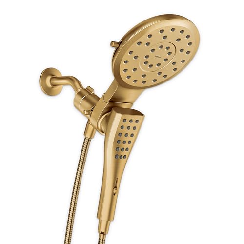 Moen Verso Brushed Gold Eight-Function 7" Diameter Spray Head and Detachable Handshower Combo with Eco Performance and 72" Hose, 220C3EPBG