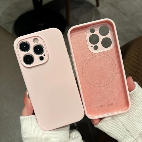 Protection iPhone 16 Pro Max rose silicone liquide étui antichoc aimanté