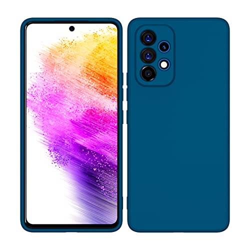 Image of Kapa Matte Lens Protective Back Cover for Samsung Galaxy A73 (5G), Slim Silicone with Soft Lining Shockproof Flexible Full Body Bumper Case (Blue)