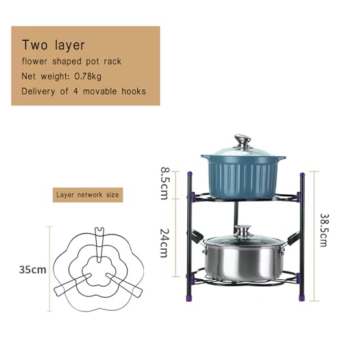 Organizador de sartenes que ahorra espacio, estante eficiente para ollas y sartenes para armario de cocina, solución de almacenamiento vertical para cacerolas, soporte de utensilios de cocina