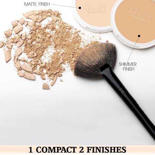 Image of Glam21 Oil Control Sleek & Soft 2-in-1 Compact Powder | Sweat & Waterproof | Long-Lasting Matte Makeup | Enriched with Vitamins E & C | Shine-Free Finish | 18gm, Vanila-01