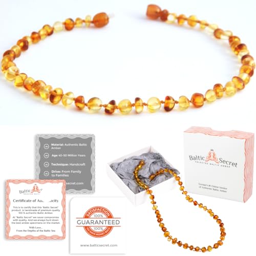 Bernsteinkette - Handgefertigte echt Bernstein Kette für Damen, Herren & die ganze Familie - Natur Ostsee Schmuck, Edelstein Halskette Damen Geschenkidee, Glücksbringer...