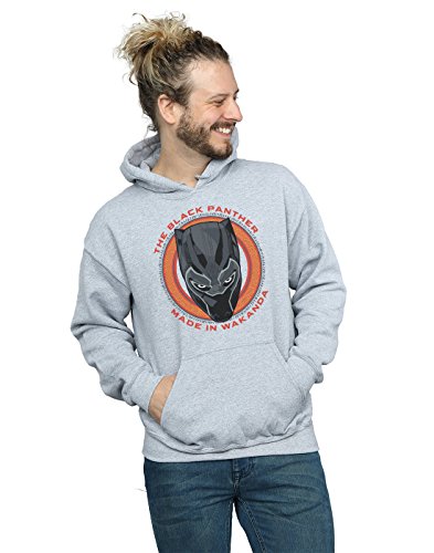 Marvel Men's Black Panther Made in Wakanda Red Hoodie Sport Grey Large