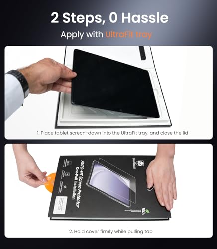 Image of PandaShield 2 Pack 9H Tempered Glass Screen Protector for Samsung Galaxy Tab A11 Plus /A9 Plus (11 Inch) - Easy Install Alignment Tray, Bubble Free, HD Clear, Scratch Resistant, S Pen Compatible