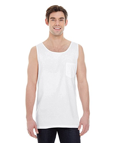 Comfort Colors Adult Tank Top with Pocket L White