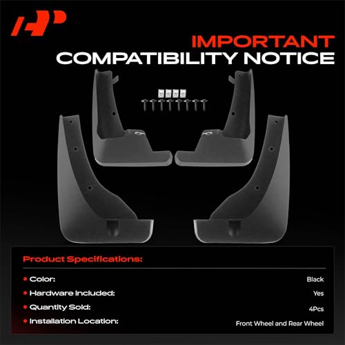 Image of A-Premium Mud Flaps, No Drilling Required Splash Guards with Accessories | Compatible with Infiniti QX50 2019-2022 Sport Utility, Set of 4 Front and Rear