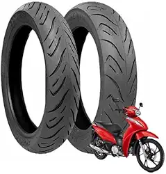 Casal Pneu 2.75-17 + 110/80-14 Sport R Technic Biz/pop Balão