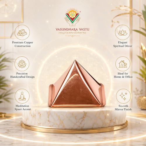 Image of Pure Copper Pyramid 2 inch inch for Positive Vastu Energy for Vibrations at Home, Office, Factory, Plot Powerful Positive Energy Remedies Health and Wealth | Pack of 12