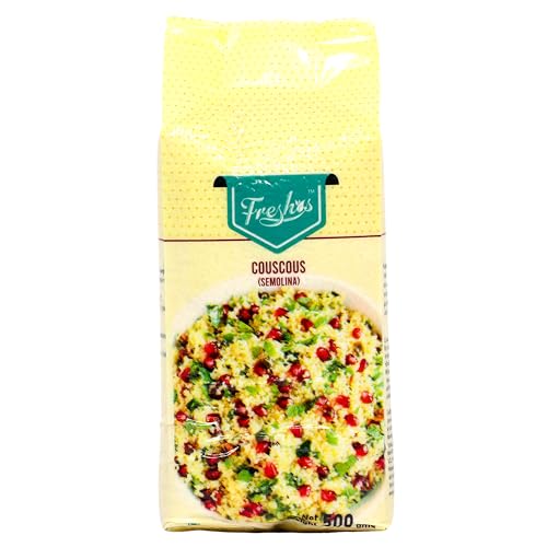 Image of Freshos Couscous Semolina, 500 Gm, Pack of 2 | Quick Cooking, Imported from Italy, Vegan-Friendly, Gluten-Free, Non-GMO.