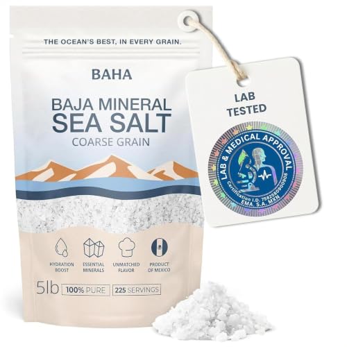 BAHA Baja Mineral Sea Salt, Coarse Grain, Bulk 5 lb Bag