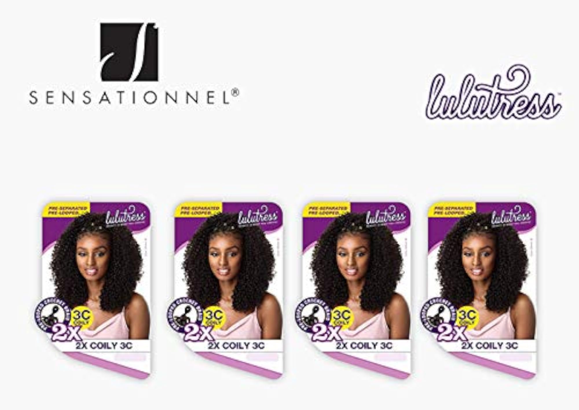 lulutress Pre-looped Crochet Braids, 2x Coily 3C