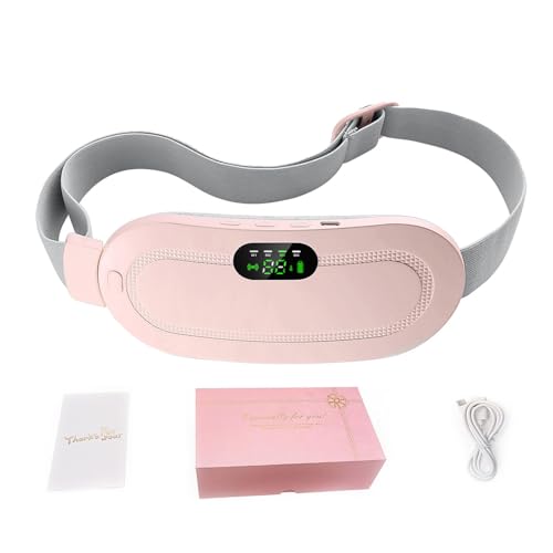 Heating Pad for Period Cramps Three-Speed AdjustmentPortable Cordless Rechargeable Heating Pad for Menstrual Pain Relief Electric Heat Belt Gifts for Her Women Girl Wife (Pink)