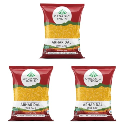 Image of ORGANIC INDIA Organic Arhar Dal(Tur Dal) 500g (Pack of 3)