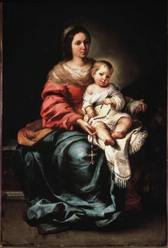 Affiches et gravures Vierge du Rosaire de Murillo : tableau de peinture moderne sur toile 60x90cm