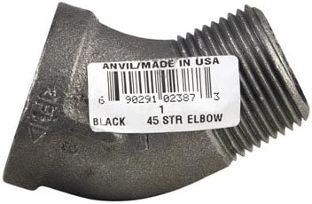 Anvil 1 in. FPT x 1 in. Dia. MPT Black Malleable Iron Street Elbow