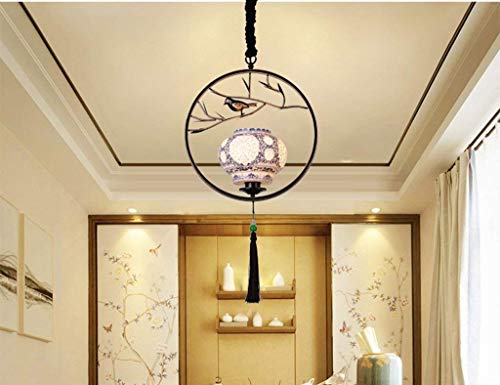 Lustre moderne oiseaux noir 12W design cage pour salon et restaurant