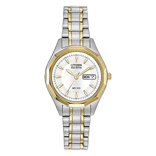 Citizen Eco-Drive Corso Quartz Womens Watch, Stainless Steel, Classic, Two-Tone (Model: EW3144-51A)