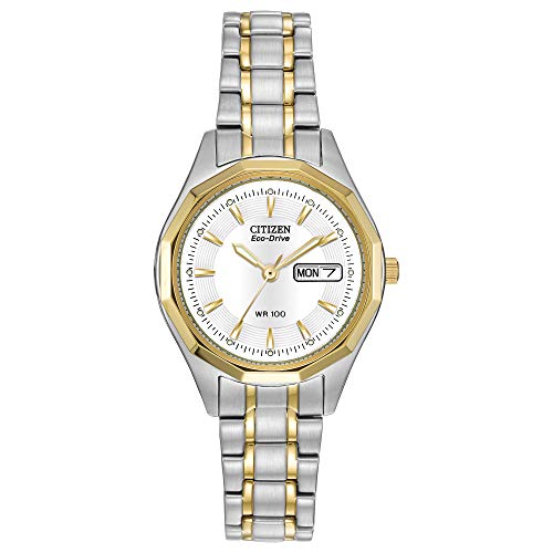 Citizen Women's Eco-Drive Dress Classic Watch in Two-Tone Stainless Steel, White Dial (Model: EW3144-51A) by CITIZEN - Used condition - US$226.34