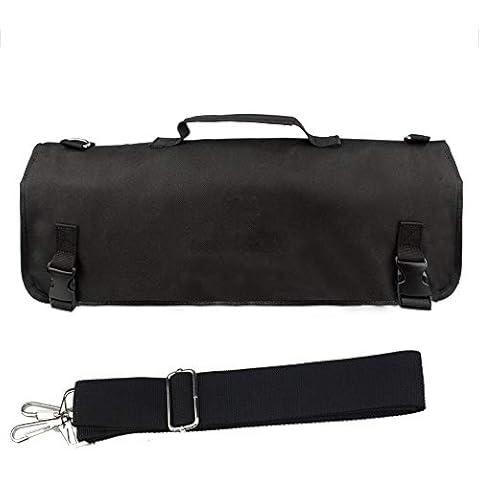 Chef Knife Roll Bag Durable Waxed Canvas Knife Carrier Stores 8 Knives Portable Chef Knife Case,Knives Not Included Cover