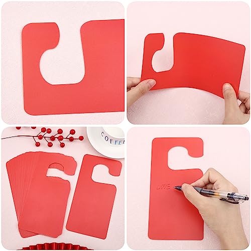 GLOBLELAND 30Pcs Plastic Door Knob Hangers Signs PVC Blank Door Signs Do Not Disturb Door Hanger Sign for Office Bedroom Hotel Conference (red - Image 4
