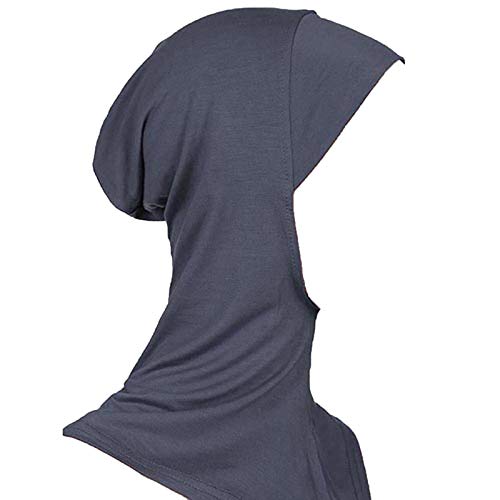 Dragonaur Mujeres Musulmanas Cubierta Completa Interior Hiyab Cap Islámico Underscarf Cuello Cabeza Sombrero Bajo Bufanda Gorras Cabeza Instantánea Bufanda Gris