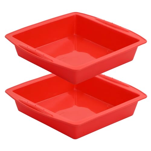 Litinliv 2 Pezzi Stampo Silicone Torta, Stampo Quadrato per Torte